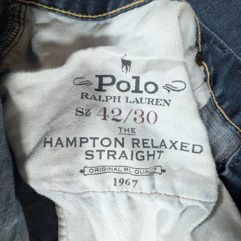Polo Ralph Lauren Hampton Relaxed Straight Jeans Mens 42x30 Denim